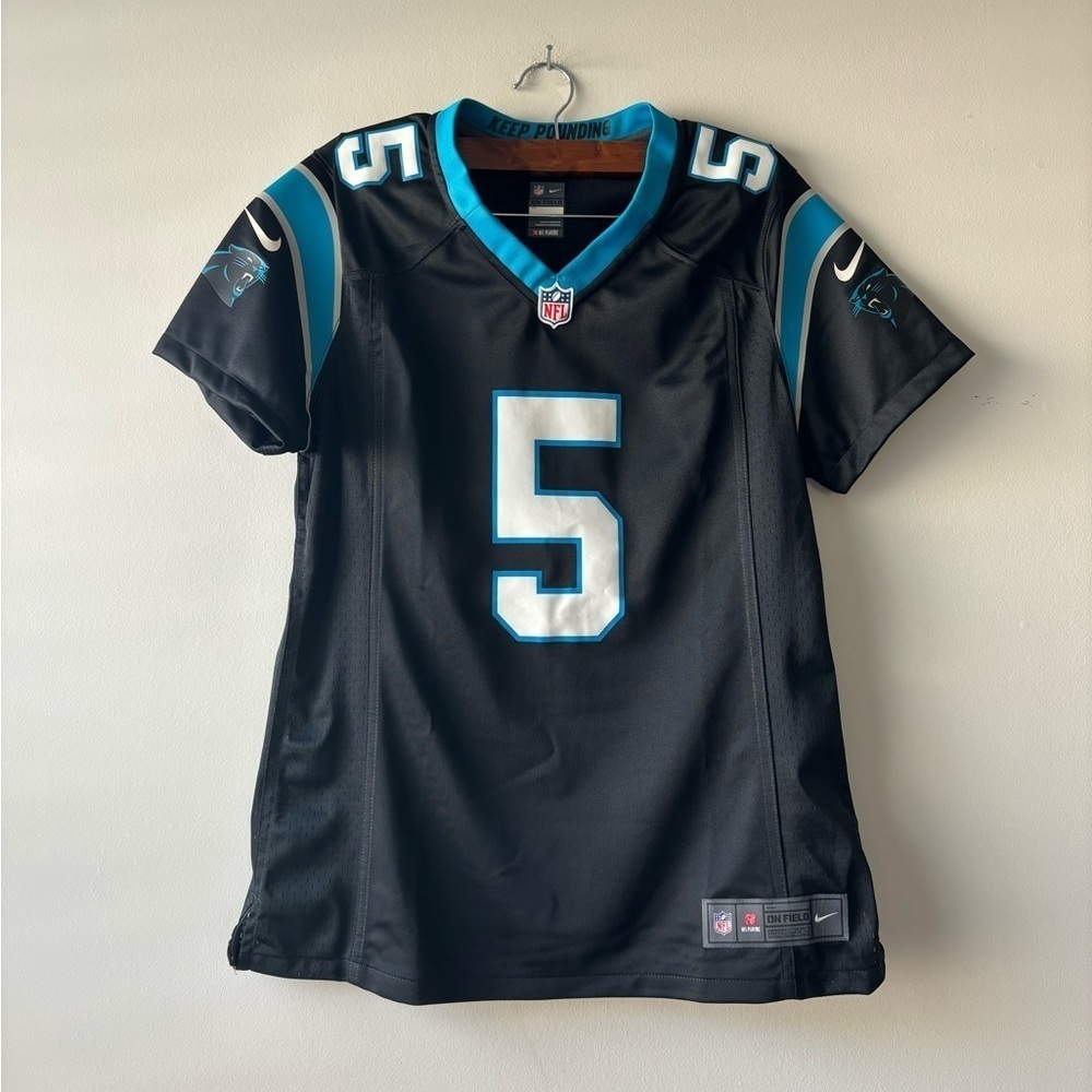 NWT NFL Nike Carolina Panthers kids short‎ sleeve jersey size L